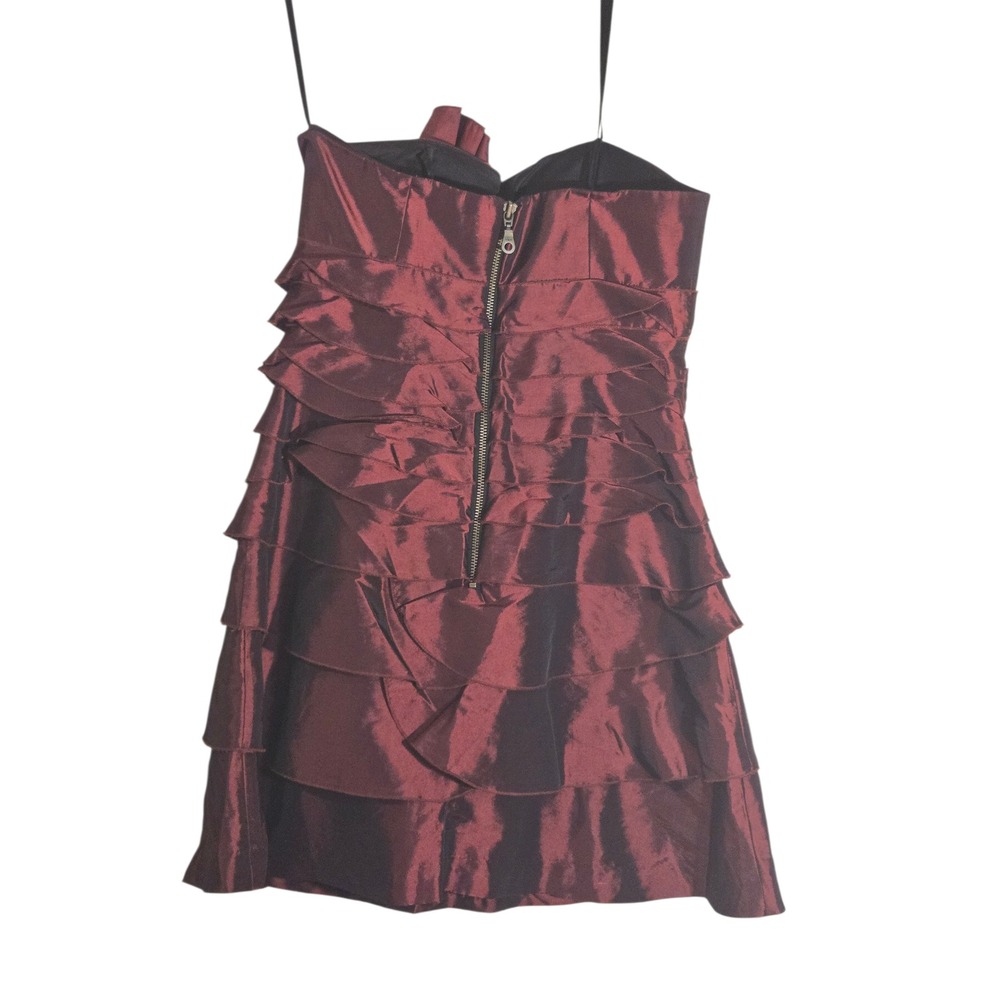 Bcbg Generation Red Ruffled Strapless Mini Dress … - image 4